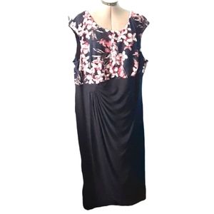 Connected Apparel Women's Floral/Navy Blue Dress Size 20W